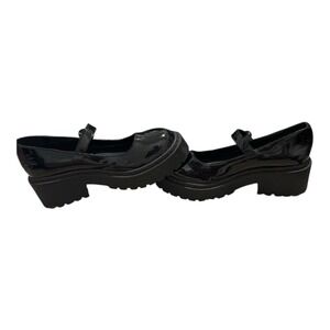 STEVE MADDEN Black Patent Leather Mary Jane "Minnie" Lug Sole Size 7.5